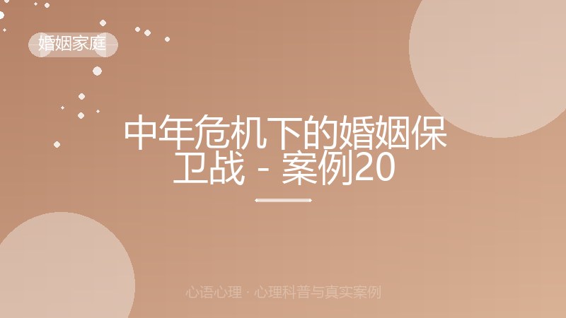 中年危机下的婚姻保卫战 - 案例20