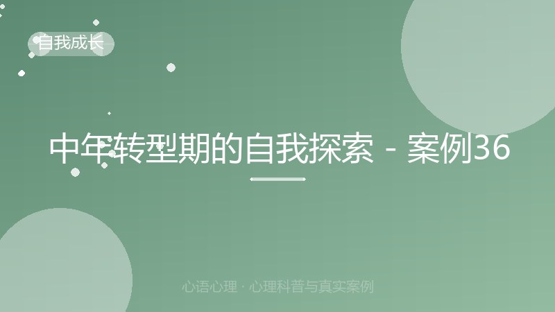 中年转型期的自我探索 - 案例36