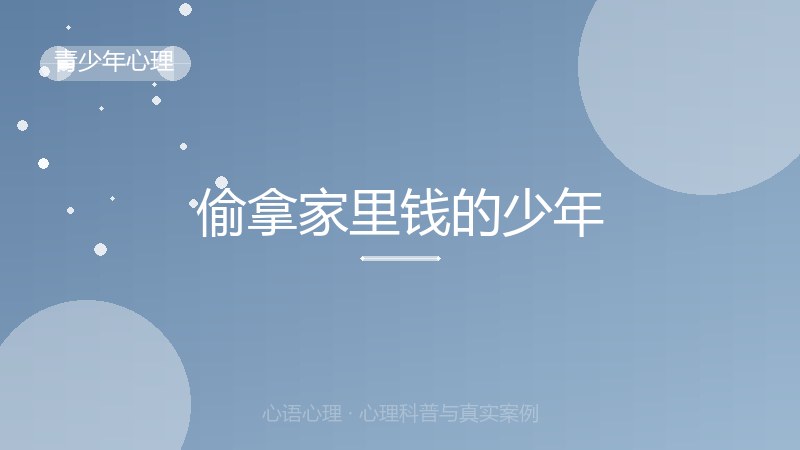 偷拿家里钱的少年