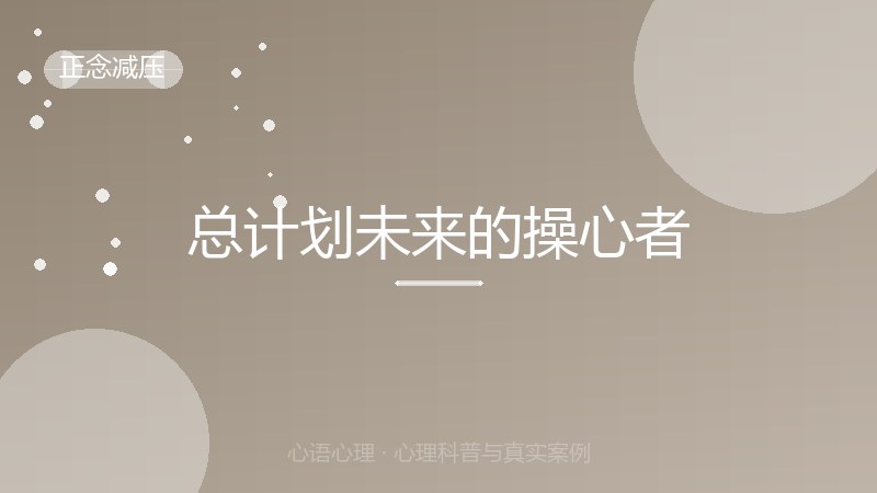 总计划未来的操心者