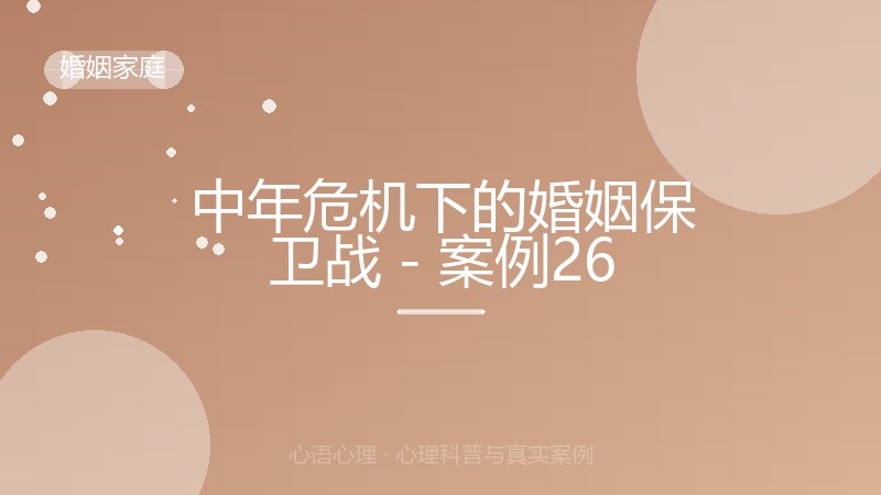 中年危机下的婚姻保卫战 - 案例26