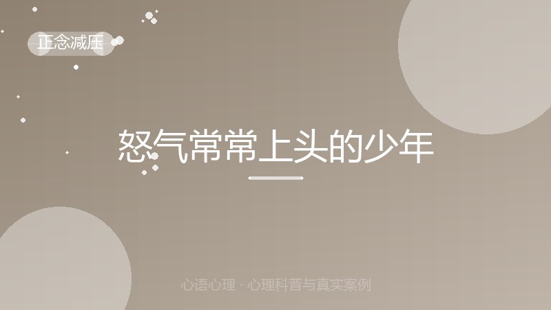 怒气常常上头的少年