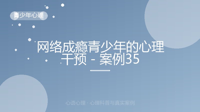 网络成瘾青少年的心理干预 - 案例35